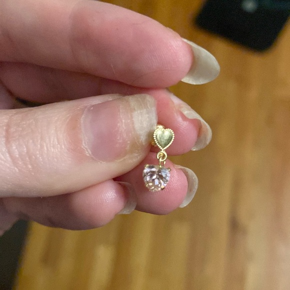 Other - Pink and gold heart earrings